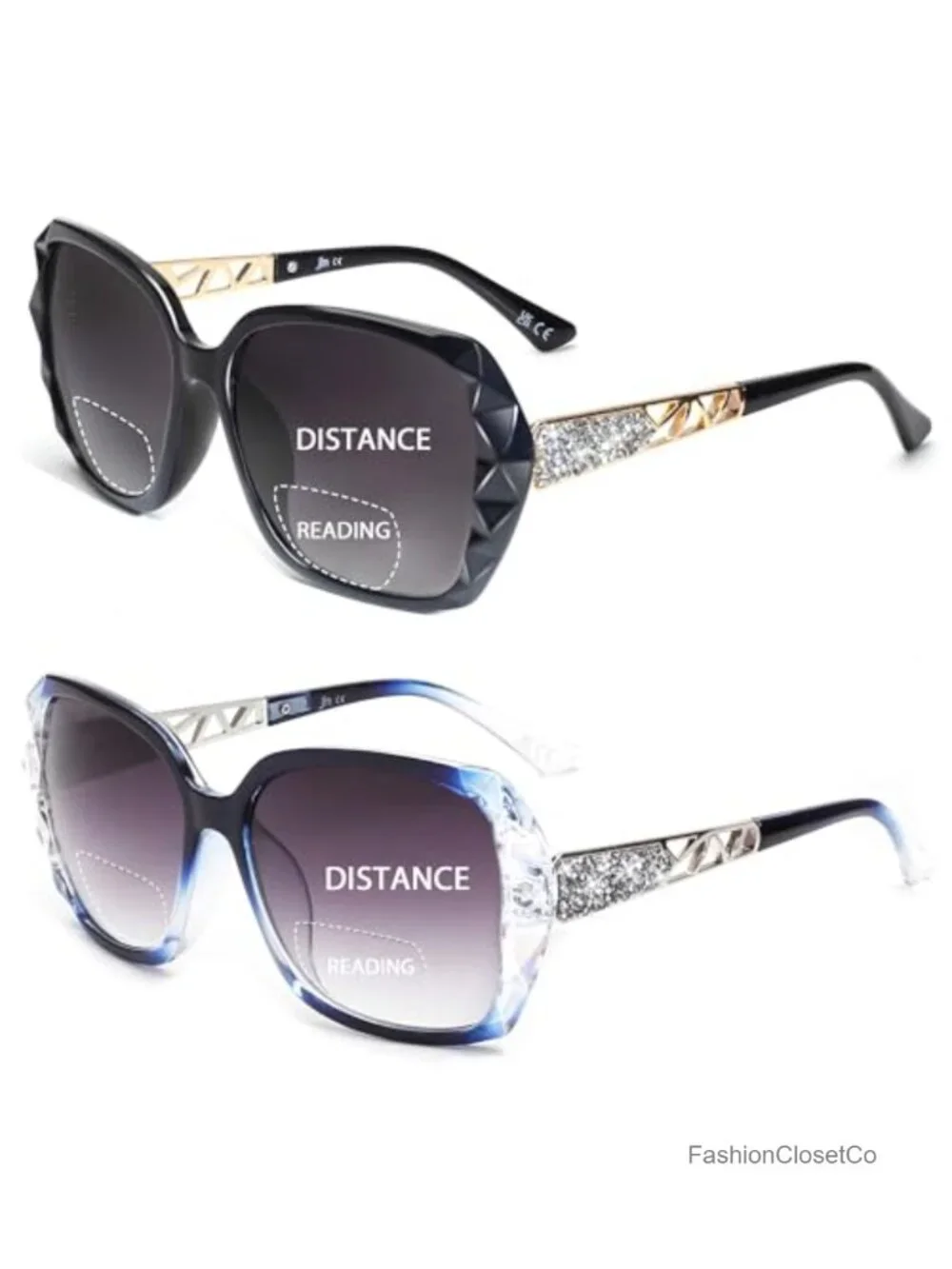 Bifocal Reading Sunglasses for Women Oversized Square Sun Readers UV400